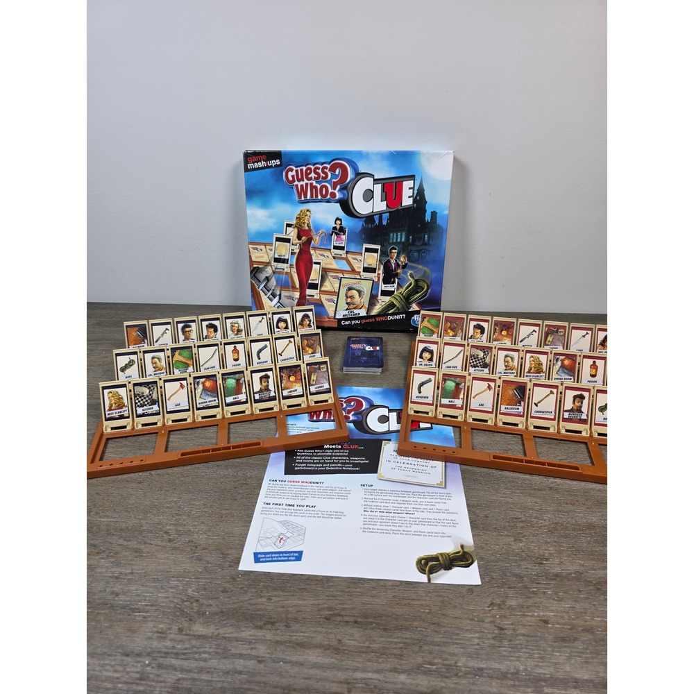 Hasbro Game Mashups Guess Who Clue Board Game Complete 2019 Murder Mystery